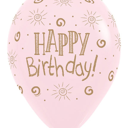 Balony Happy Birthday Sun Pastel Matte Mix 30cm 25szt