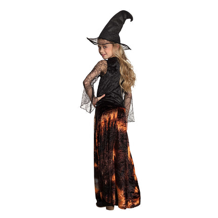 Kostium czarownicy na Halloween dla dziecka pomarańczowy