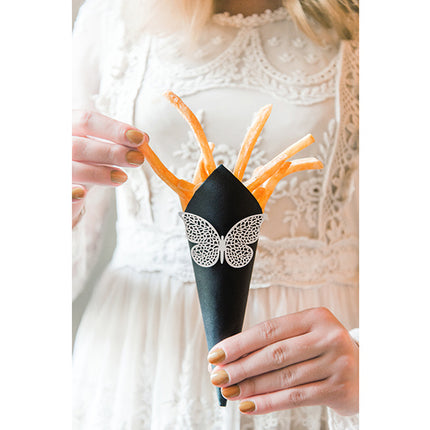 Dekoracja stołu Papierowy motyl Biały 6,5cm 10szt