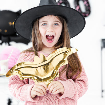 Znaki na Halloween Nietoperz Złoty 37,5cm 6szt