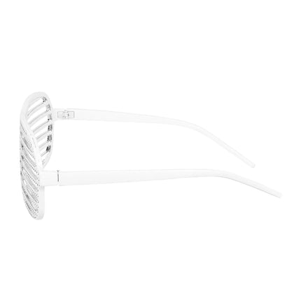 Białe okulary w paski