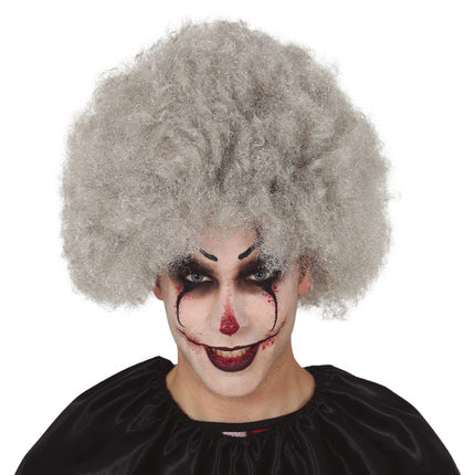 Halloweenowa peruka afro szara