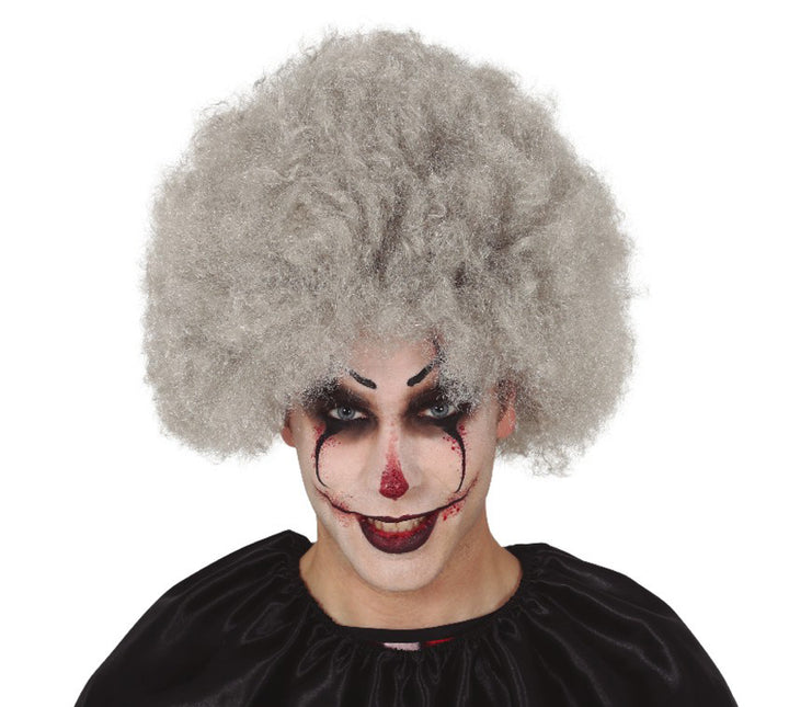 Halloweenowa peruka afro szara