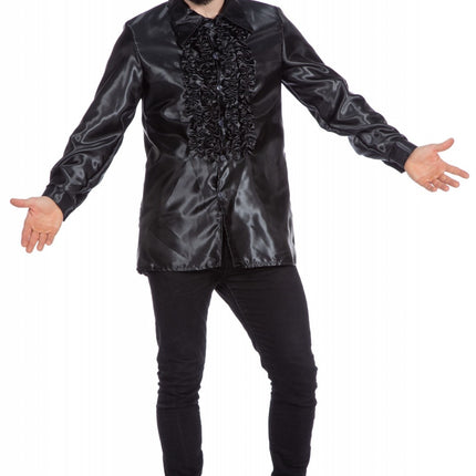 Bluzka disco z falbanami czarna