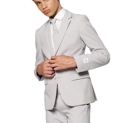 Chłopiec w szarym garniturze Nastolatek <tc>OppoSuits</tc>