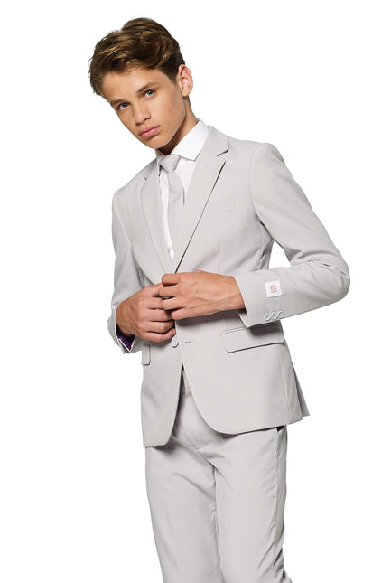 Chłopiec w szarym garniturze Nastolatek <tc>OppoSuits</tc>