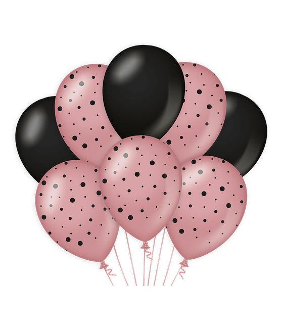 Czarne balony Rose Gold 30cm 6szt