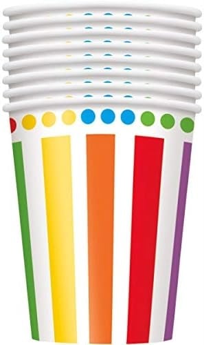 Tęczowe kubki 270ml 8szt