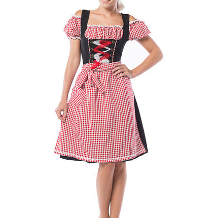 Dirndl Dress Oktoberfest Long Red