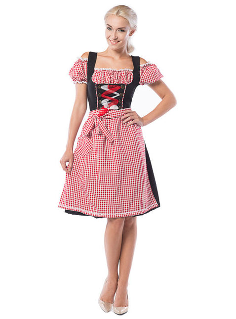 Dirndl Dress Oktoberfest Long Red