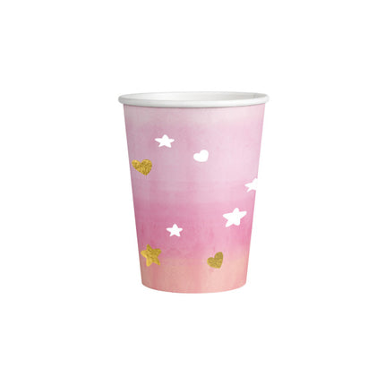 Kubki różowe 250ml 8szt
