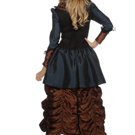 Niebieska sukienka steampunkowa
