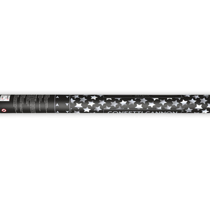 Konfetti Cannon Stars Silver 60cm