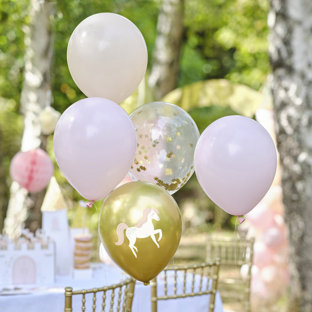 Balony Księżniczki Jednorożec 30cm 5szt