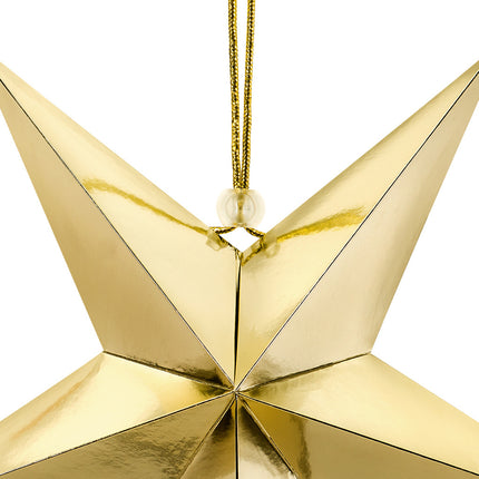 Złota gwiazda lampionu 30 cm