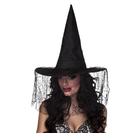 Kapelusz czarownicy na Halloween czarny