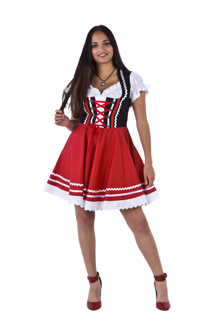 Oktoberfest Dirndl Dress Oktoberfest Red White Ladies 2 Pieces