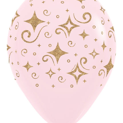 Balony Golden Diamonds Glitter Ink Mix 30cm 25szt