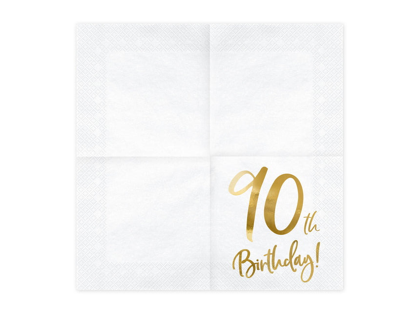 Serwetki 90 Years White 33cm 20szt