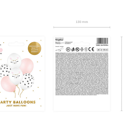 Balony koty 30cm 6szt