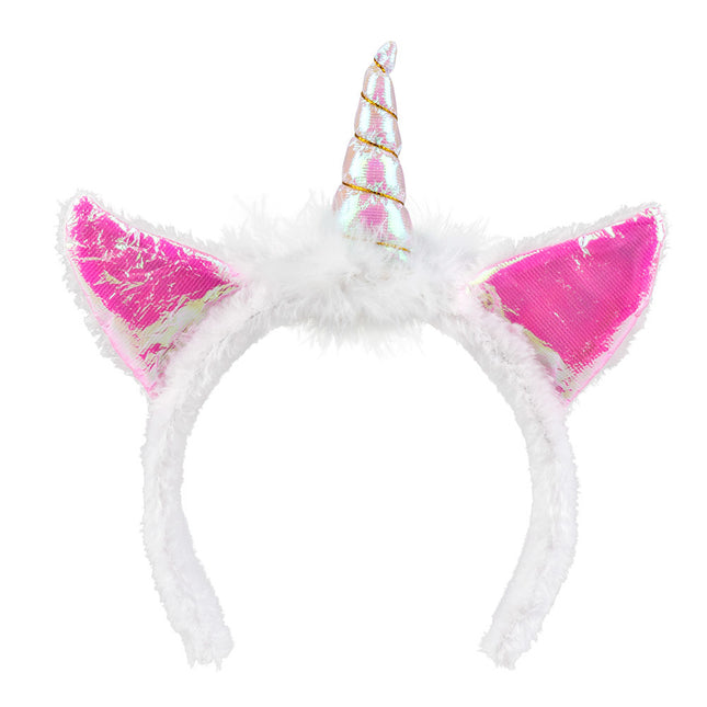 Holograficzna tiara jednorożca 32 cm
