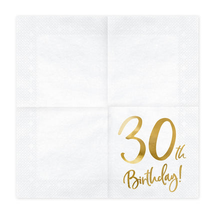 Serwetki 30 Years White 33cm 20szt