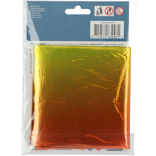 Balon foliowy Figurka 6 Rainbow XL 81cm pusty