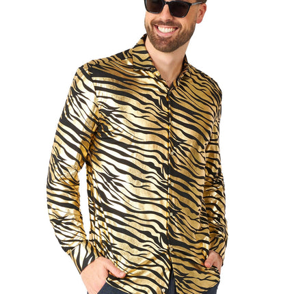 Złota koszula męska Tiger <tc>OppoSuits</tc>