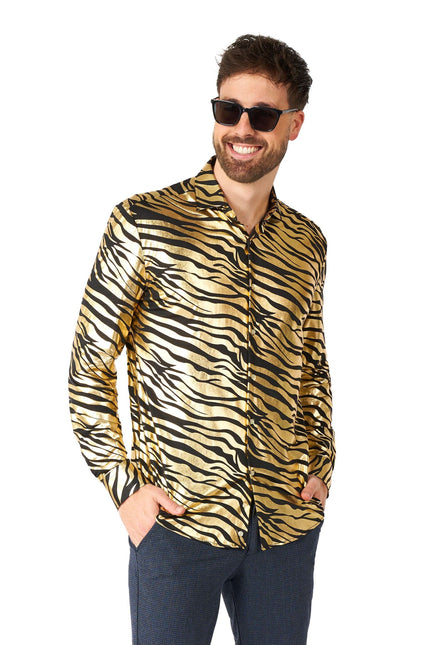 Złota koszula męska Tiger <tc>OppoSuits</tc>