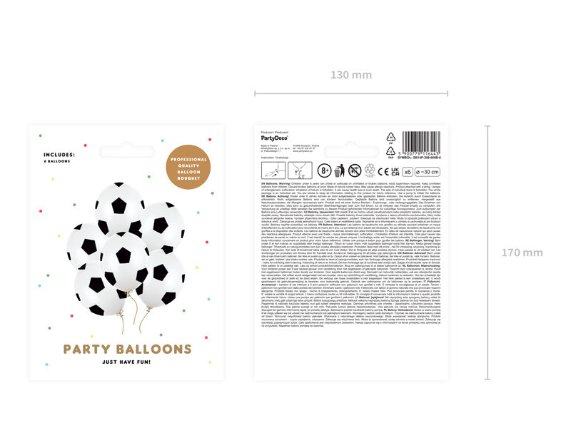 Balony piłka nożna 30cm 6szt
