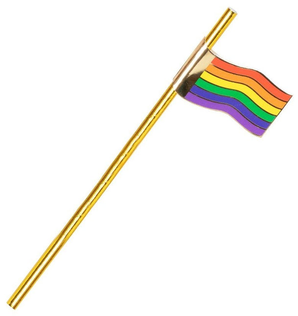 Złote słomki Rainbow 16szt