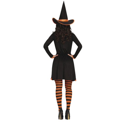 Kostium czarownicy na Halloween damski pomarańczowy
