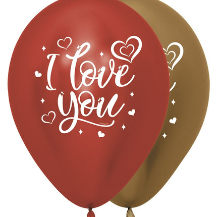 Balony I Love You Sparkly Reflex Mix 30cm 25szt