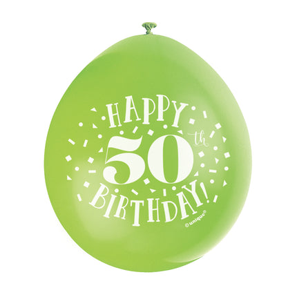 Balony Happy Birthday 50 lat 28cm 10szt