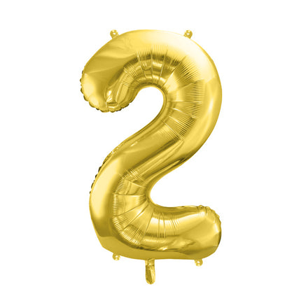 Balon z figurką na 2 lata złoty pusty 72 cm