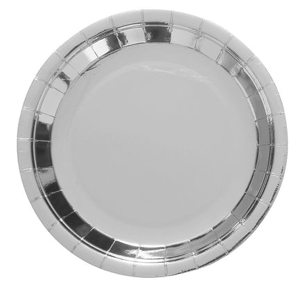 Talerze srebrne okrągłe 23cm 6szt