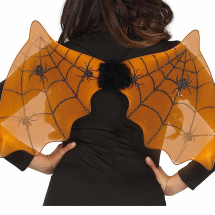 Pomarańczowy nietoperz ze skrzydłami na Halloween 60 cm