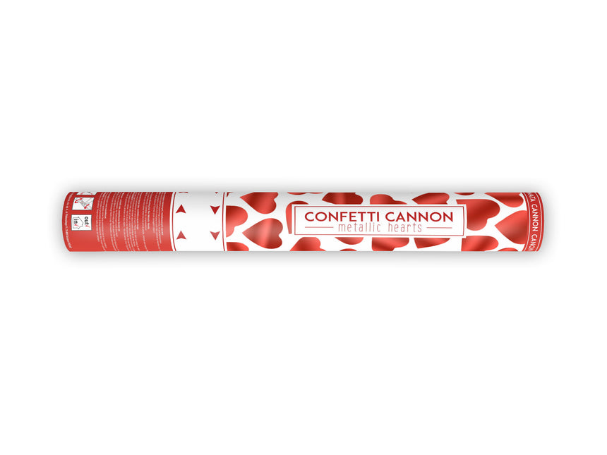 Konfetti Cannon Hearts Red 40cm