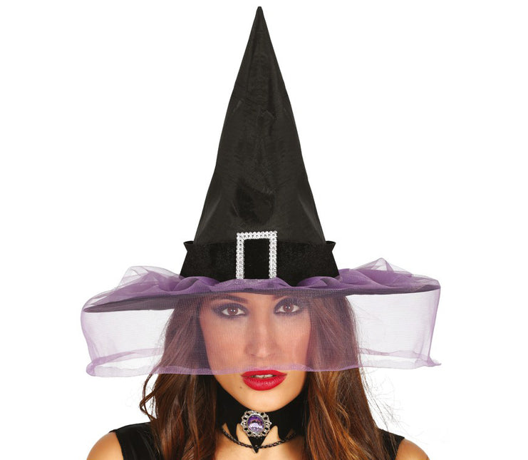Kapelusz czarownicy na Halloween - fioletowy