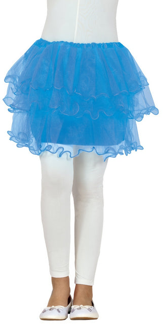 Niebieska tutu z falbankami dla dziewczynki 30 cm