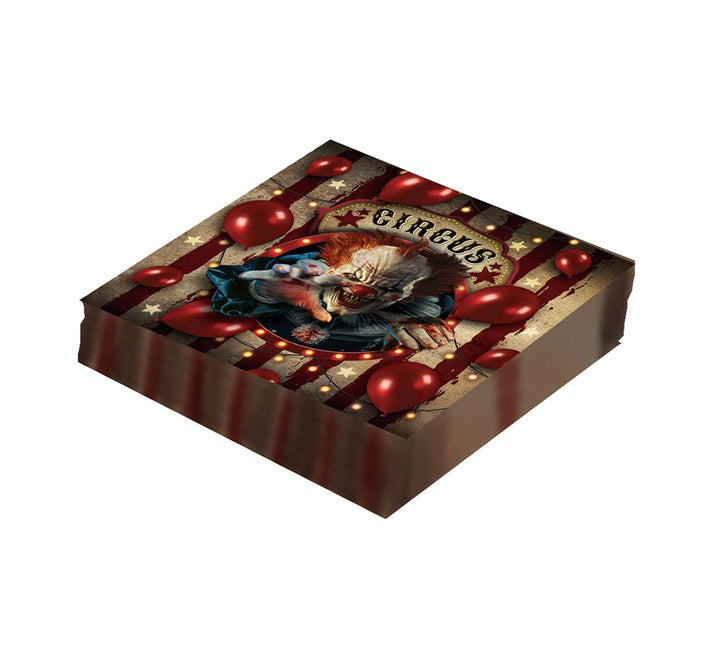 Serwetki na Halloween Klaun 33cm 12szt
