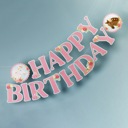 Happy Birthday Letter Garland Horses 2,5 m