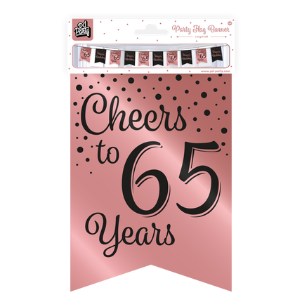 Banner 65 Years różowo-czarny 6m