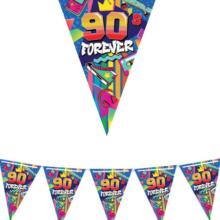 90s Kolorowa girlanda 3m