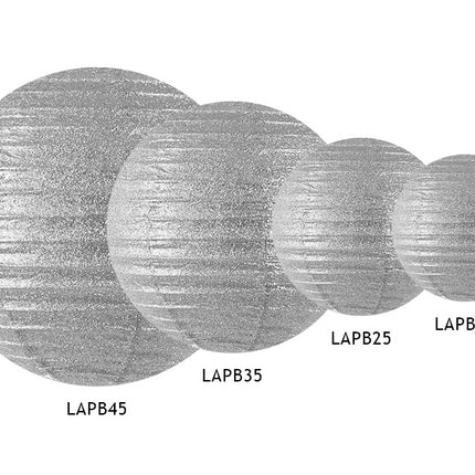 Srebrny Lampion Glitter 45 cm