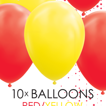 Balony czerwono-żółte 30cm 10szt