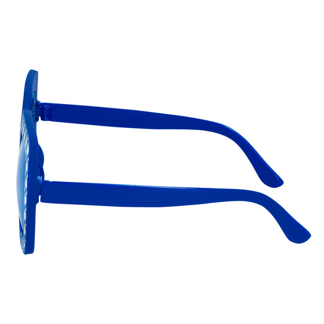 Niebieskie okulary z brokatem