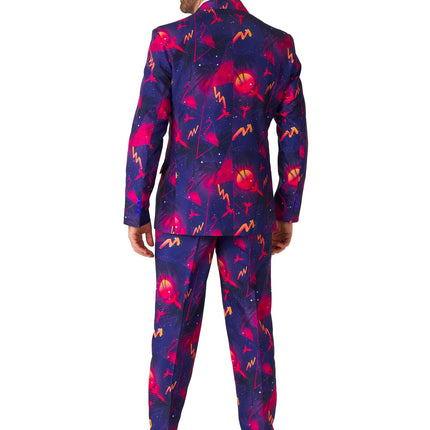 Ciemnoniebieski neonowy garnitur męski <tc>Suitmeister</tc>