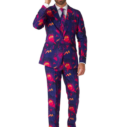 Ciemnoniebieski neonowy garnitur męski <tc>Suitmeister</tc>