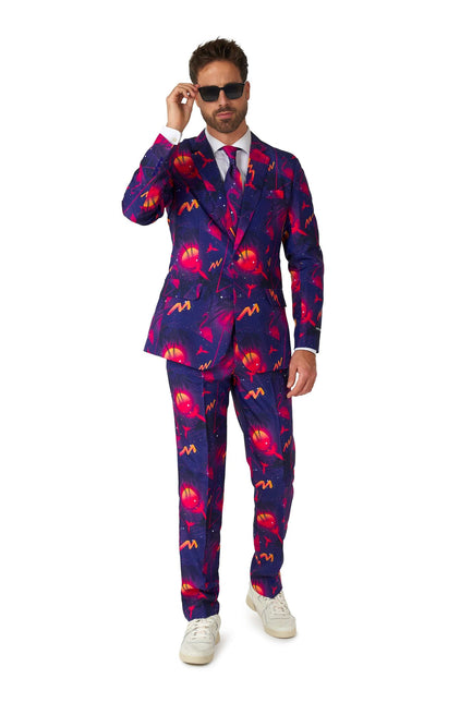 Ciemnoniebieski neonowy garnitur męski <tc>Suitmeister</tc>